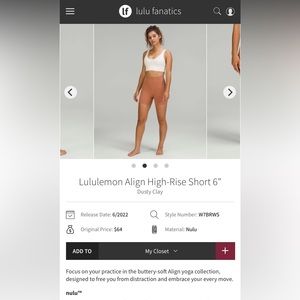 Lululemon align short 6”